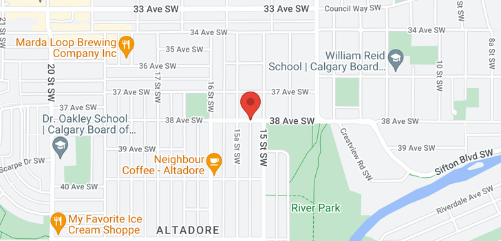 map of 1587 38 Avenue SW